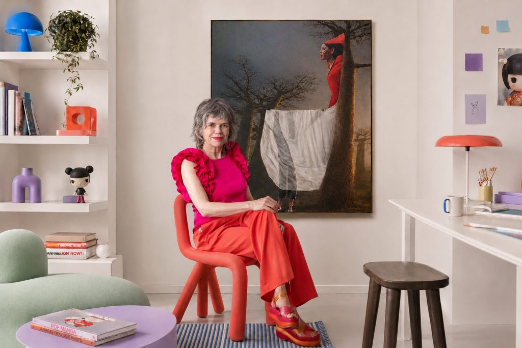 Tonny bij haar kunstprint collage wanddecoratie