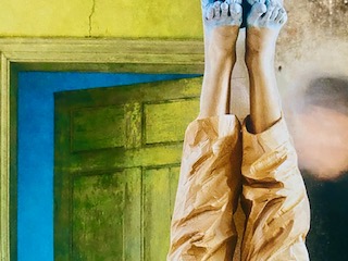 uitsnede fine art papier handgemaakte collagekunst van de kunstkoker